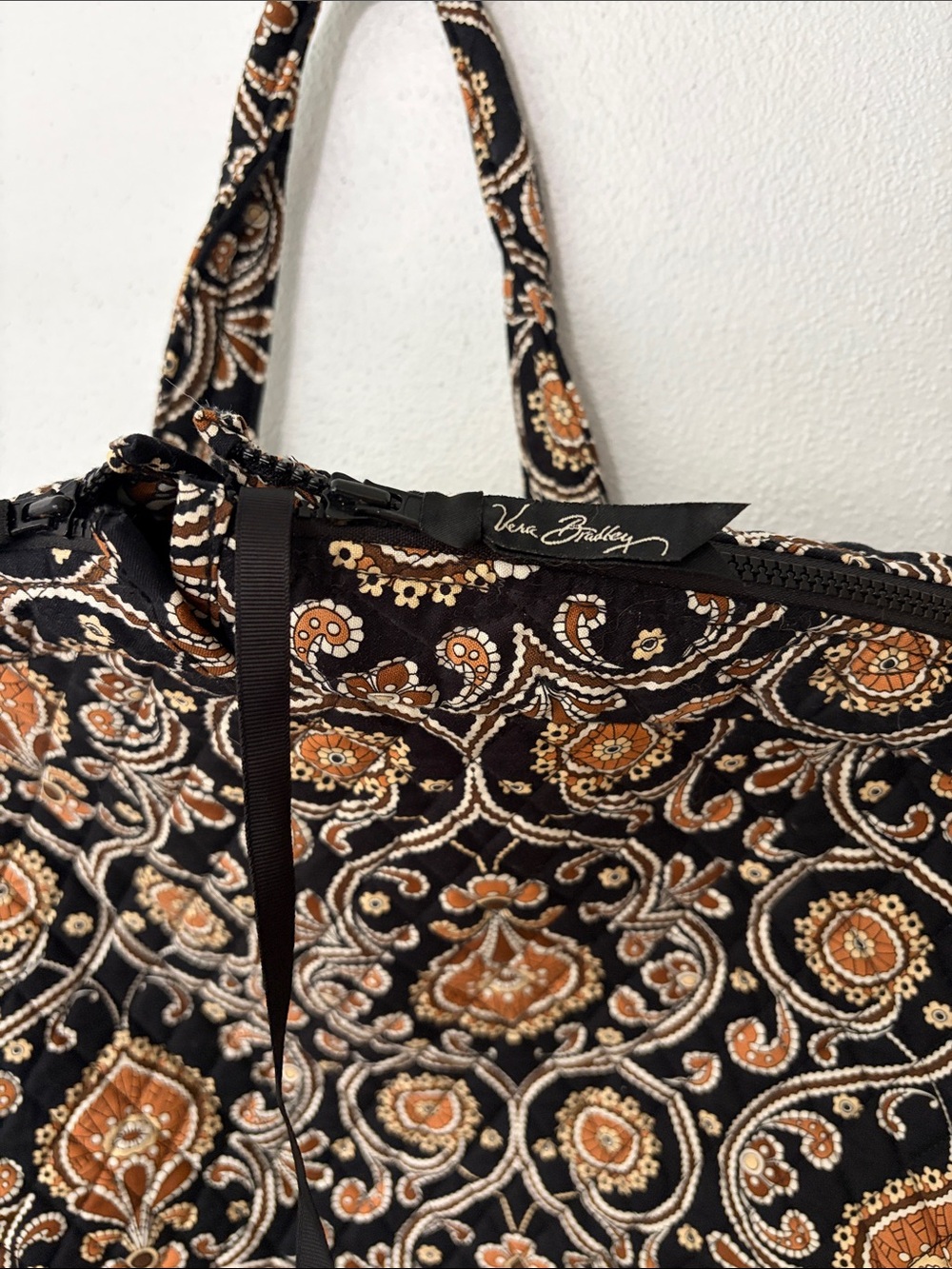 Vera Bradley Patterned Garment Bag in Black and Tan - Picture 4 of 6